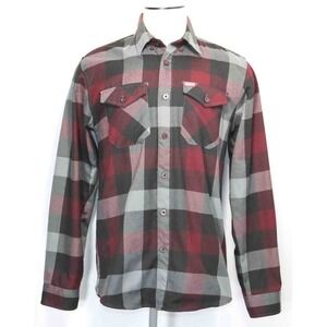 Dixxon The Brawler Plaid Polyester Flannel Button Down Shirt Mens Size Medium